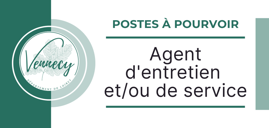 Poste à pourvoir - Agent d'entretien et/ou Agent de service