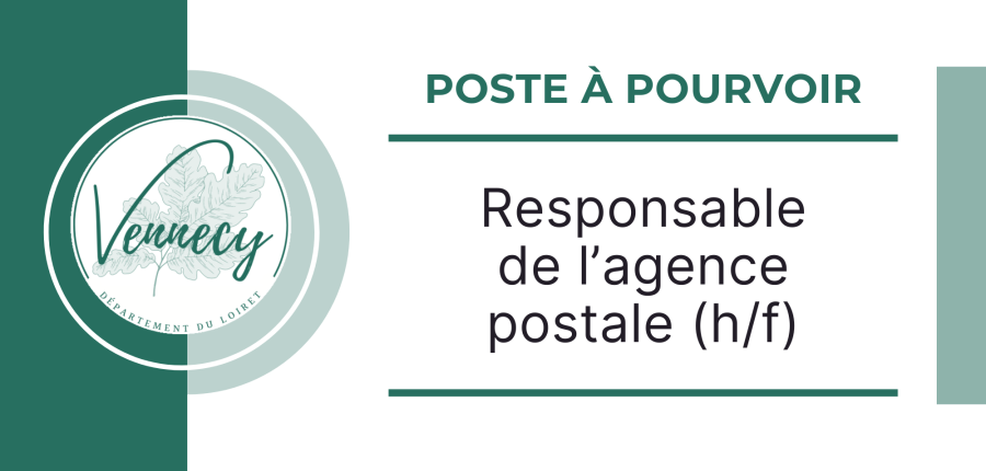 Poste à pourvoir - Responsable agence postale